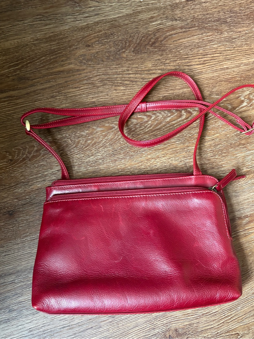 Red Leather Crossbody Bag